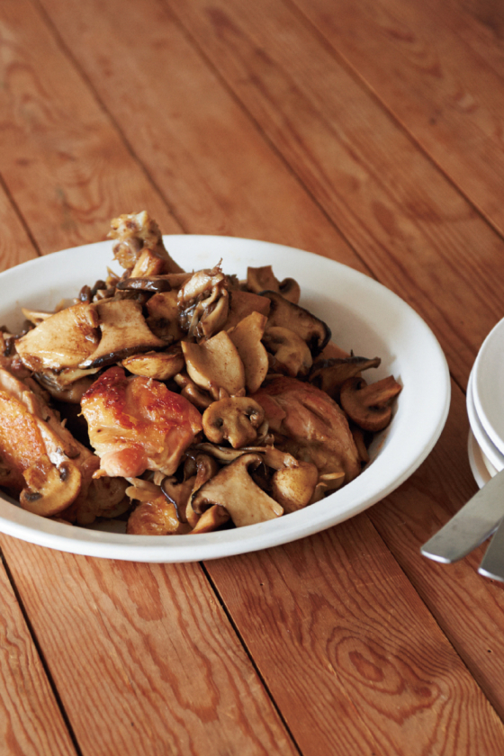 チキンときのこの白ワイン風味