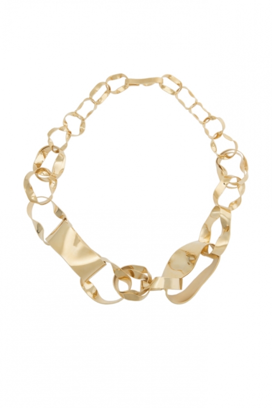 ランダムなチェーンを手作業でつないだインパクトネックレス