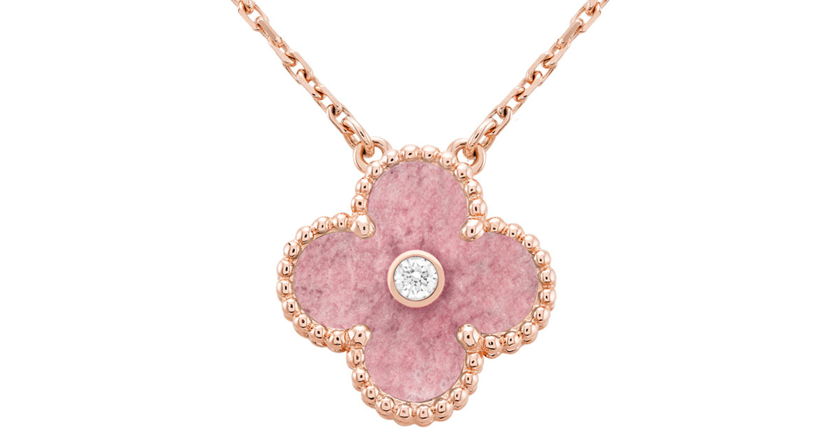 akk ヴァンクリーフ＆アーペル ピンクサテンベルト アルハンブラSM用 Van Cleef & Arpels - akk様専用 ヴァンクリーフ＆アーペル ピンク