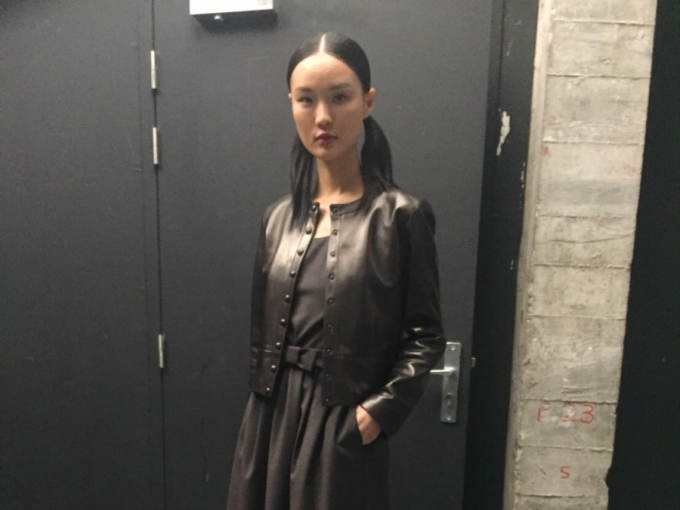 あのカーディガン・プレッション がレザージャケットに！@agnès b